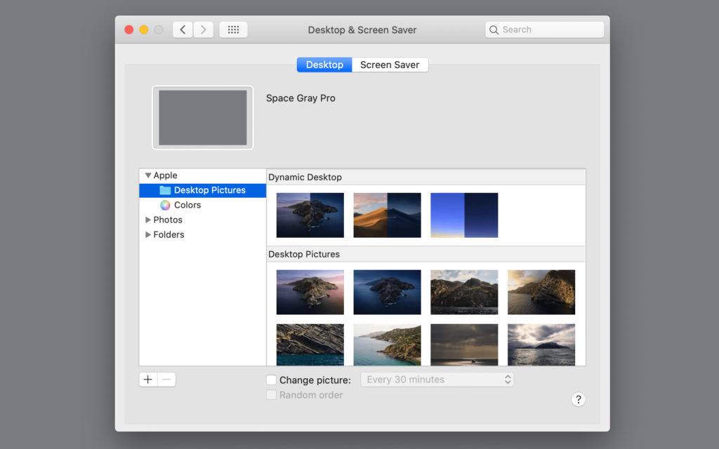Desktop & Screensaver preferences.