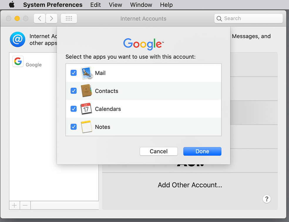 Google account features include email, contacts, calendars, and much more.