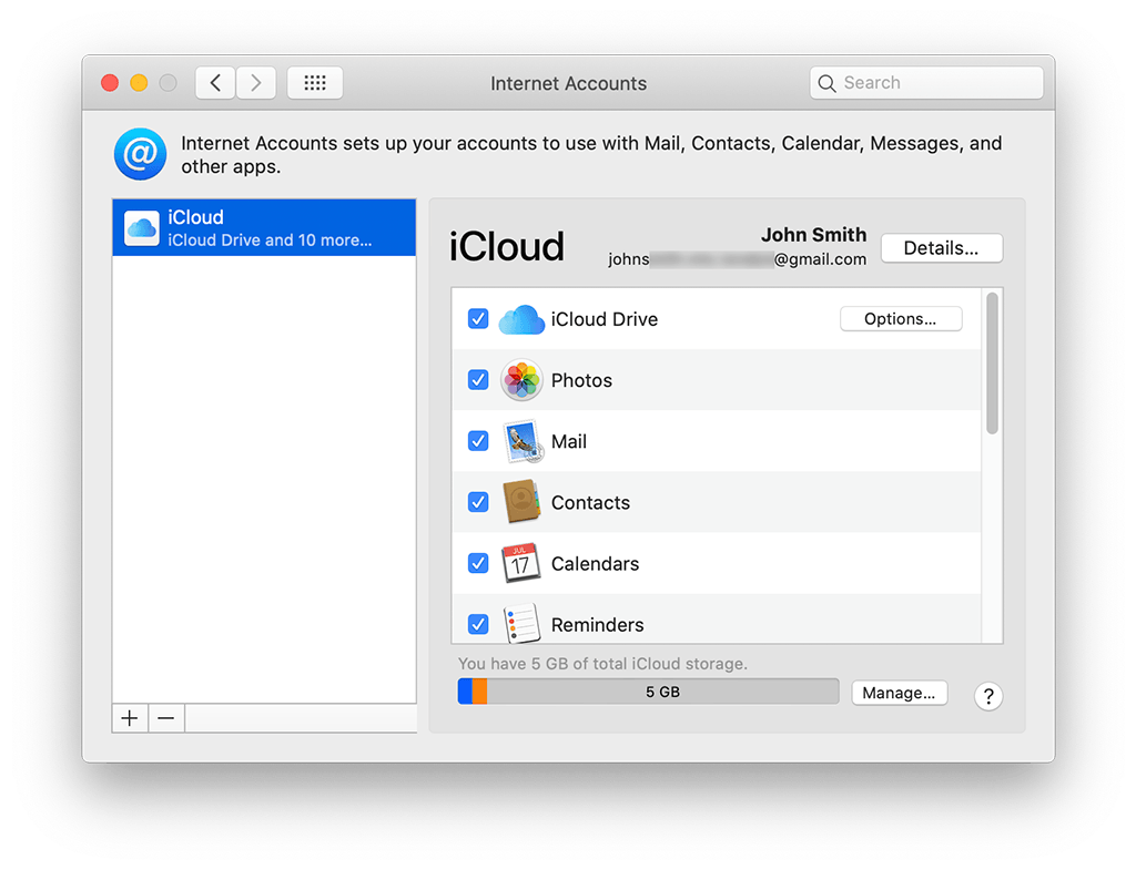 Access your iCloud settings in System Preferences->Internet Accounts.